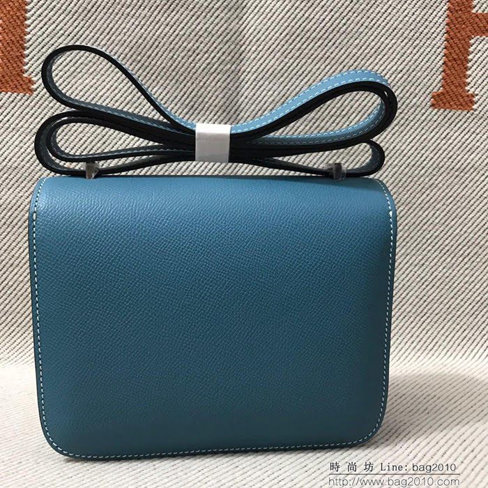 HERMES愛馬仕 H空姐包 進口原廠EP皮 頂級蜜蠟製作 街拍必備單品 中蘭金銀 單肩斜挎包  Ama1566